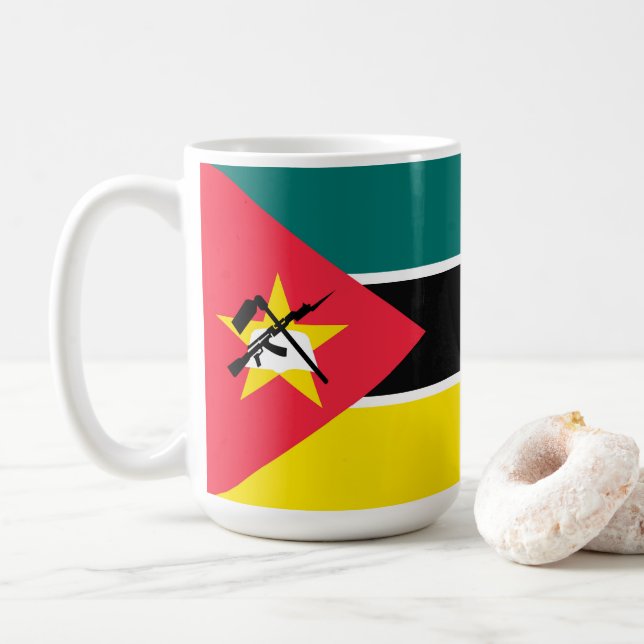 Moçambique flagga kaffemugg (Med munk)