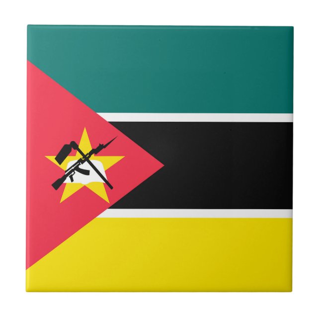 Moçambique flagga kakelplatta (Framsidan)