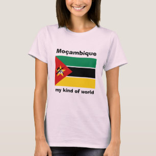 Mocambique flagga + Karta + TextT-tröja Tee Shirt