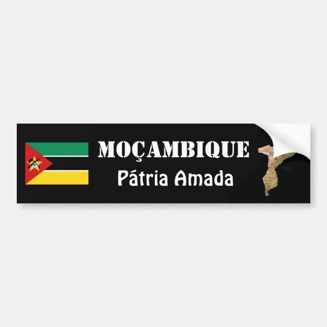 Mocambique flagga + Kartabildekal Bildekal (Framsidan)