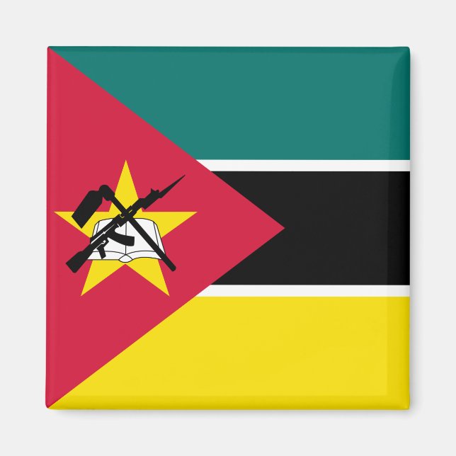 Moçambique Flagga Magnet (Framsidan)