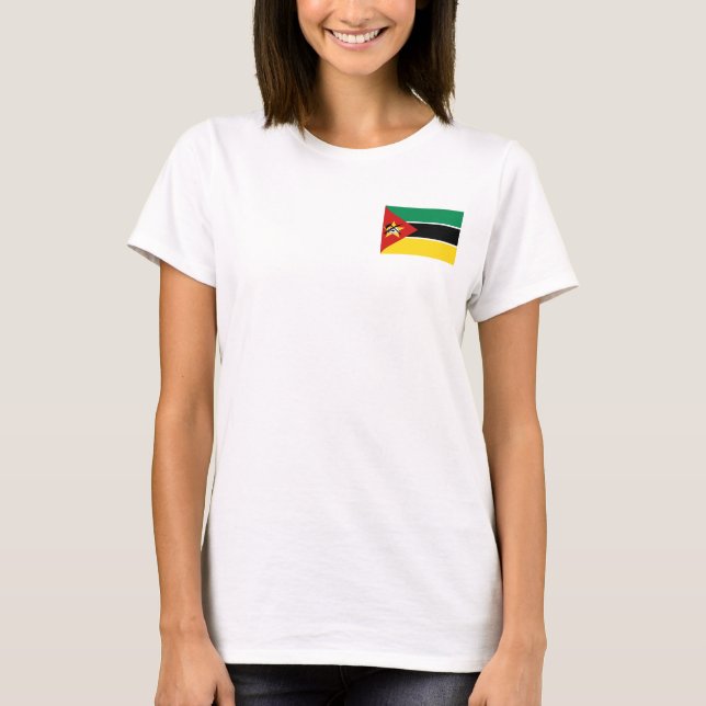 Moçambique Flagga och Karta dk T-Shirt (Framsida)