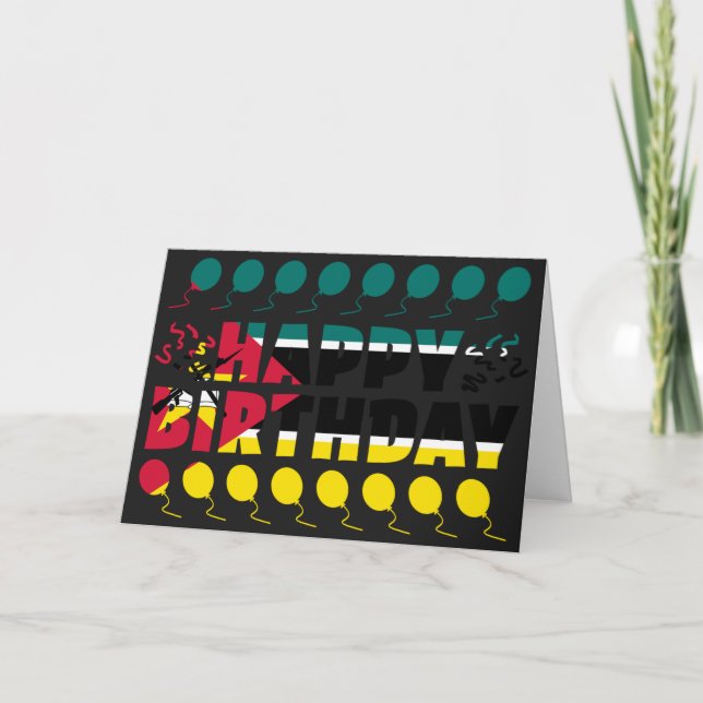 Moçambique Flagga Patriotic Birthday Kort (Framsida)