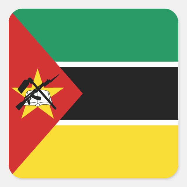 Moçambique Flagga Sticker Fyrkantigt Klistermärke (Framsida)