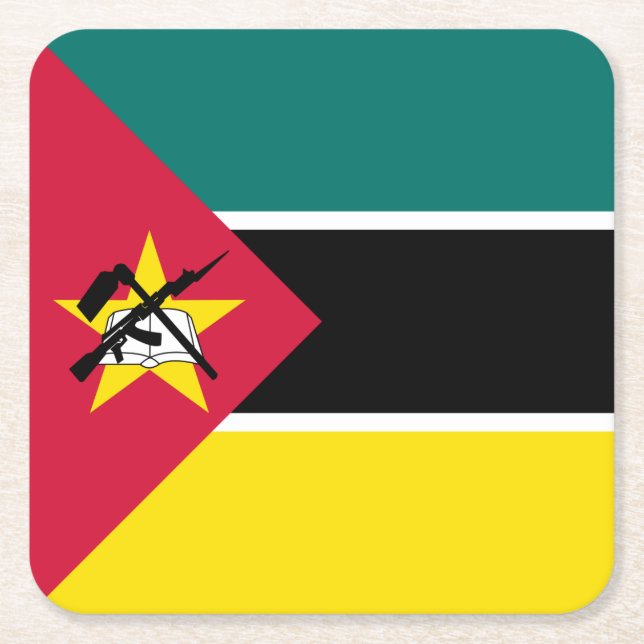 Moçambique Flagga Underlägg Papper Kvadrat (Framsidan)