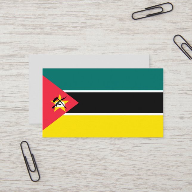 Moçambique flagga visitkort (Fram/Back In Situ)