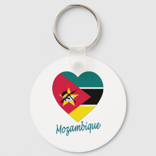 Mocambique flaggahjärta nyckelring