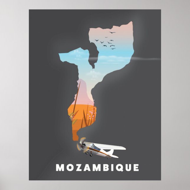 Moçambique karta poster (Framsidan)