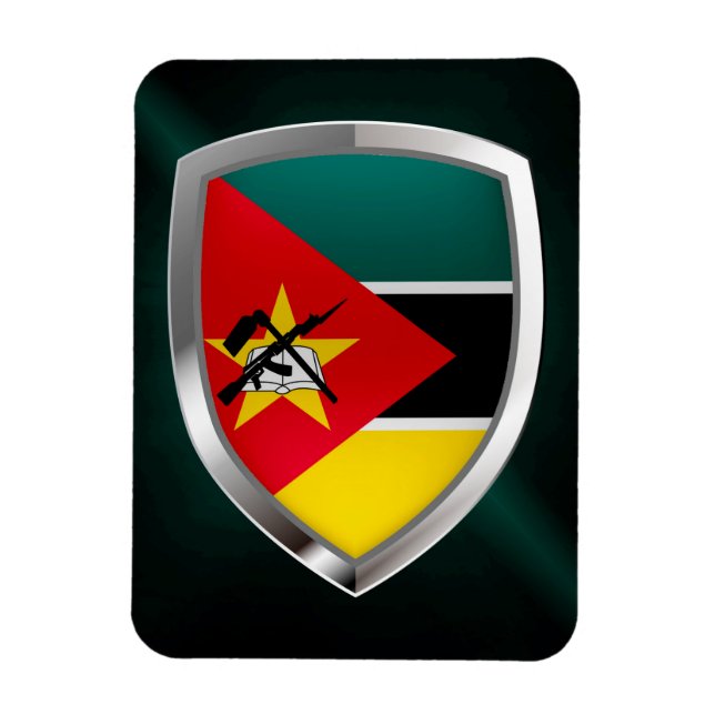 Moçambique Metallic Emblem Magnet (Vertikal)