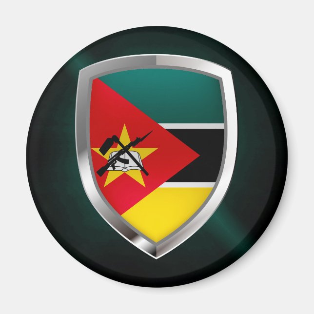 Moçambique Metallic Emblem Magnet (Framsidan)