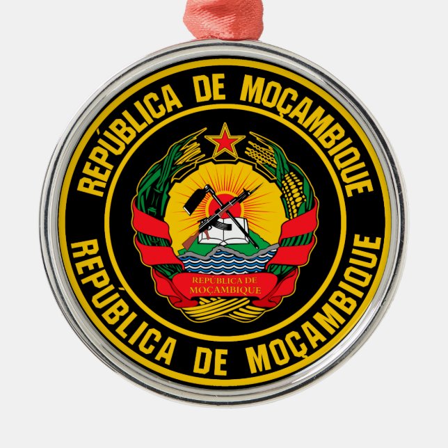 Moçambique Round Emblem Julgransprydnad Metall (Framsidan)