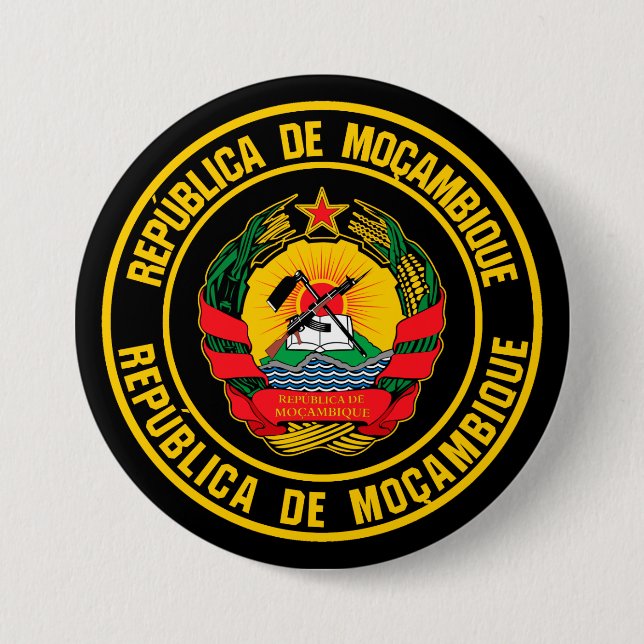 Moçambique Round Emblem Knapp (Framsida)