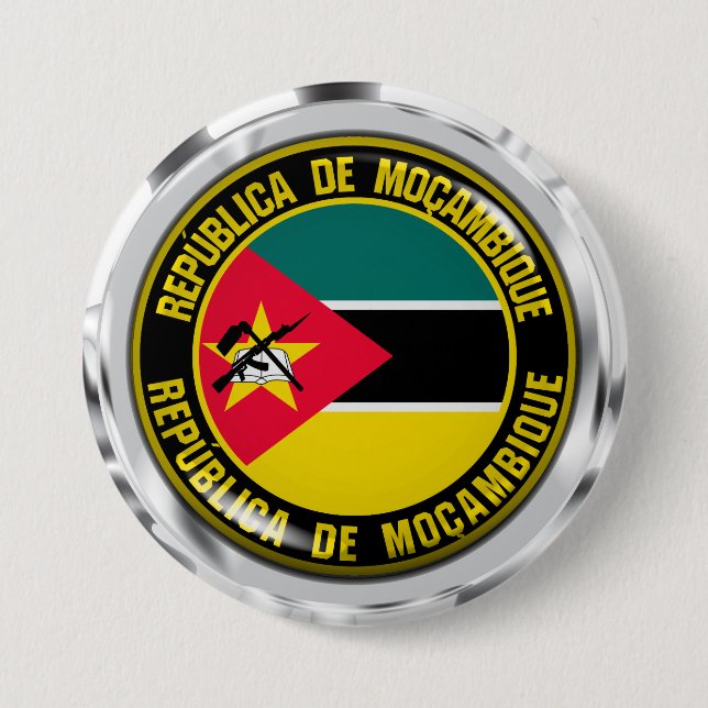 Moçambique Round Emblem Knapp (Framsida)