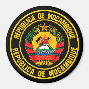 Moçambique Round Emblem Magnet