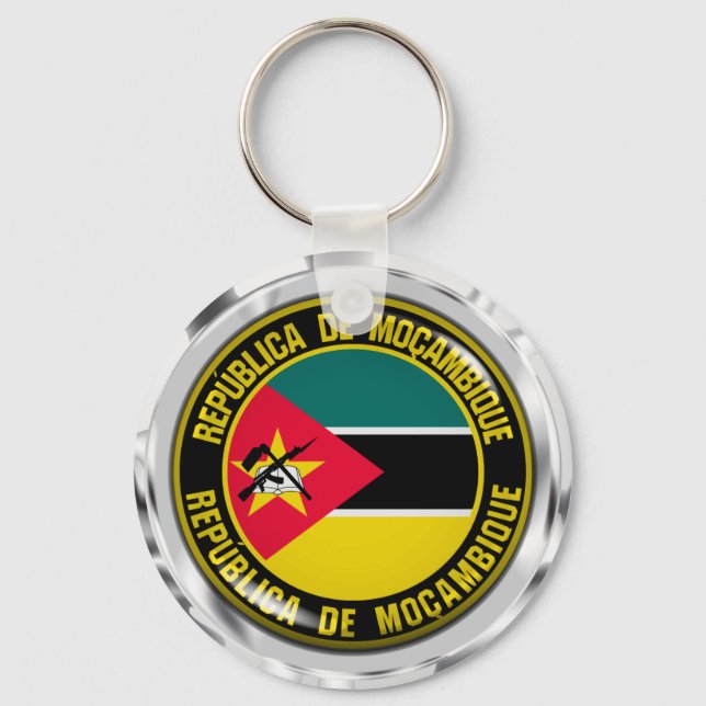 Moçambique Round Emblem Nyckelring (Framsida)