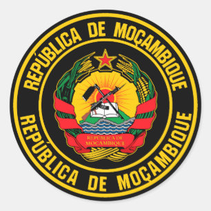 Moçambique Round Emblem Runt Klistermärke