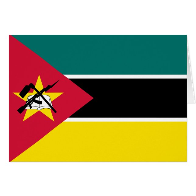 Moçambiques flagga hälsningskort (Framsidan Horizontal)