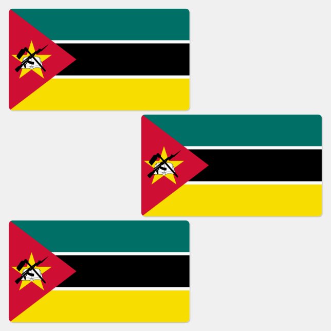 Moçambiques flagga klistermärke (Grupp)