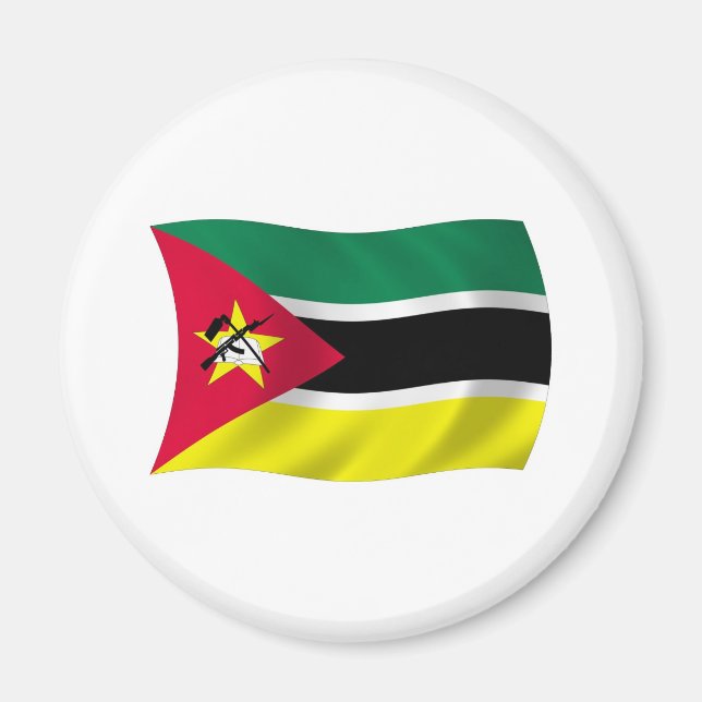 Moçambiques flagga magnet (Framsidan)