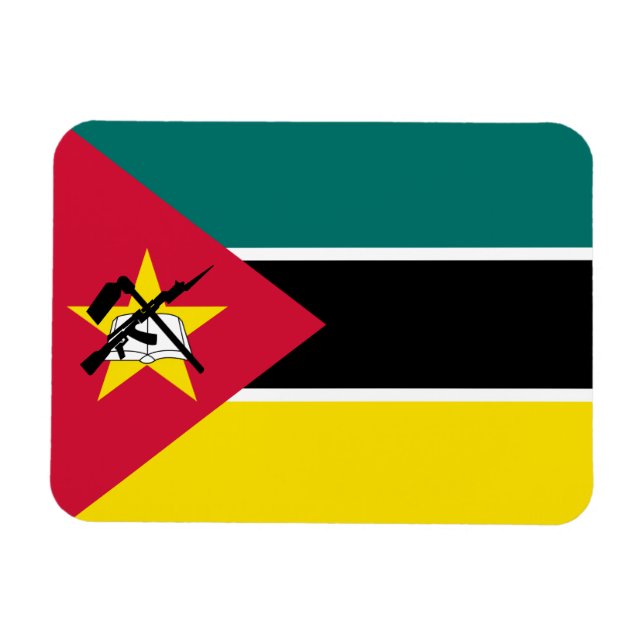 Moçambiques flagga magnet (Horisontell)