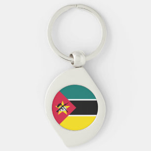 Moçambiques flagga swirl silverfärgad nyckelring