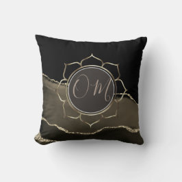 Mocha Agate Glittery OM Lotus Petals Kudde