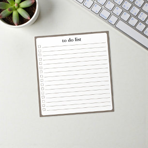 Mocha Att-göra-lista Minimalistisk Lärare Organisa Anteckningsblock