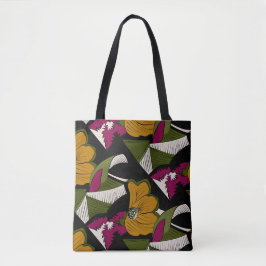 Mocha Bloom - Botanical Tote Bag av Kraalikaa Tygkasse