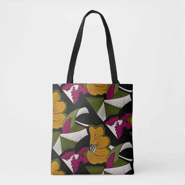 Mocha Bloom - Botanical Tote Bag av Kraalikaa Tygkasse (Framsida)