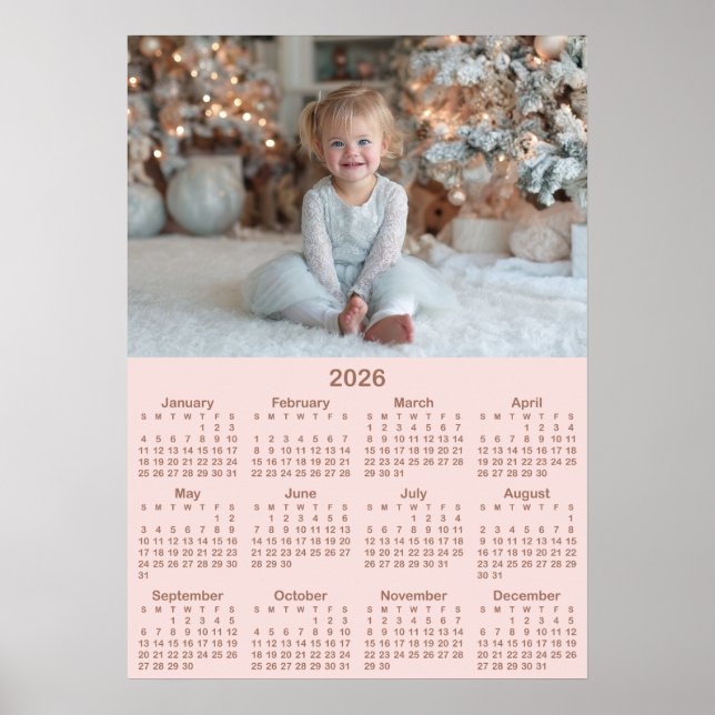 Mocha Blush 2026 Photo Calendar 20x28 Poster (Framsidan)