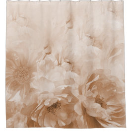 Mocha Boho Tropical Bathroom Curtain
