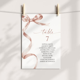 Mocha Bow Bordnummer Sittplatskarta Inbjudningar