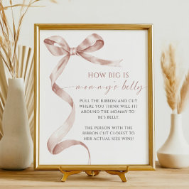 Mocha Bow How Big is Mamma Belly Shower Game Poster