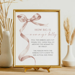 Mocha Bow How Big is Mamma Belly Shower Game Poster