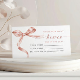 Mocha Bow Hur många Kisses Shower-spelkort Placeringskort