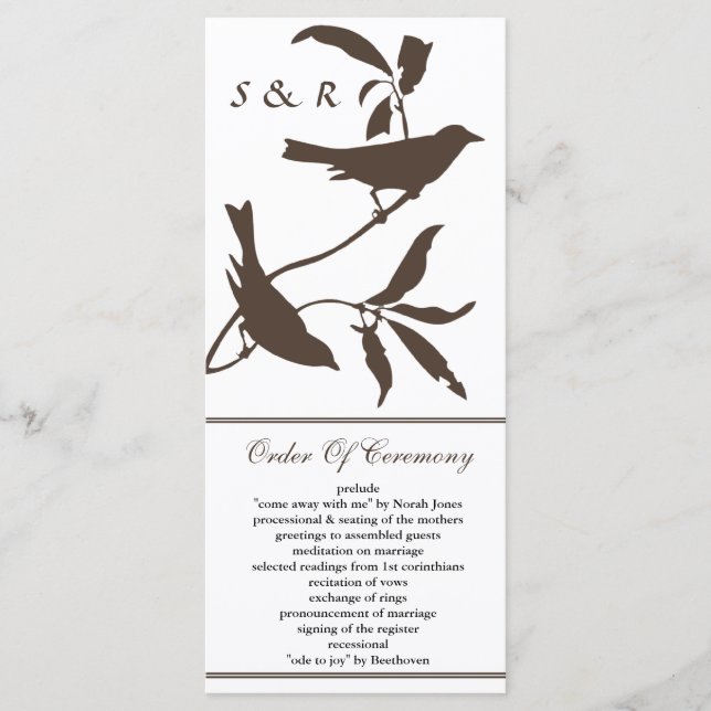 mocha Bröllopsprogram Program (Framsida)