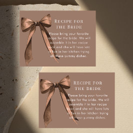 Mocha Brown Bow Recipe Request Bridal Shower Tilläggskort