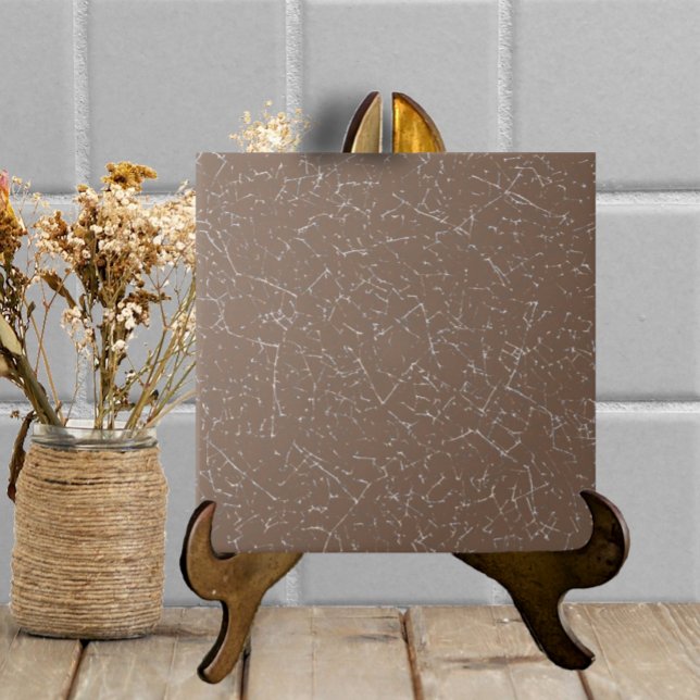 Mocha Brown Crackled Glaze Simple Modern Neutralt Kakelplatta (Skapare uppladdad)