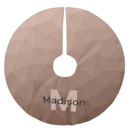 Mocha Brown geometric mönster Monogram Julgransmatta Borstad Polyester