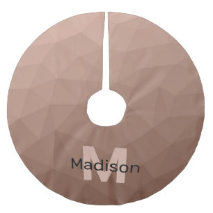 Mocha Brown geometric mönster Monogram Julgransmatta Borstad Polyester