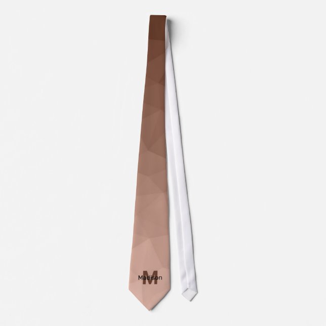 Mocha Brown geometric mönster Monogram Slips (Framsida)