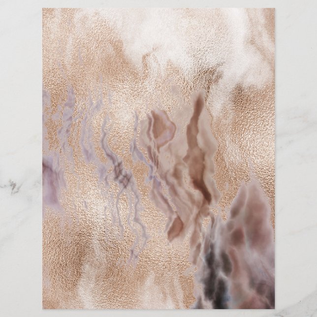 Mocha Brown Granite Guld 2 Sided Scrapbook Papper (Framsida)