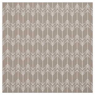 Mocha Brown Herringbone Arrows Tyg
