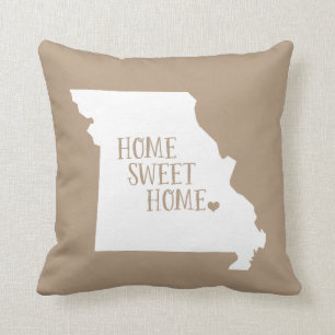 Mocha Brown Missouri Home Sweet Home State Kudde