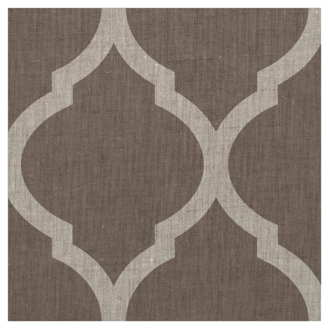 Mocha Brown Moroccan Quatrefoil Large  Tyg (Provkarta)