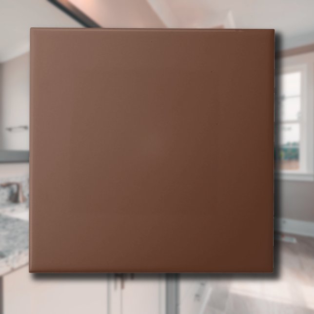 Mocha Brown Solid Färg | Klassisk Elegant Kakelplatta (Skapare uppladdad)