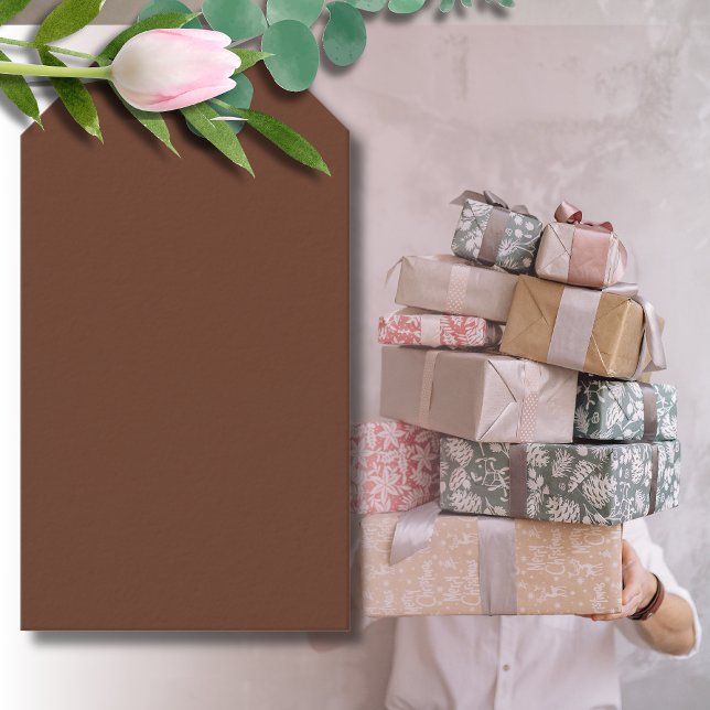 Mocha Brown Solid Färg | Klassisk | ELEGANT Presentetikett (Skapare uppladdad)