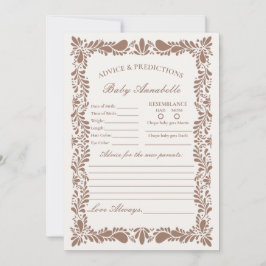 Mocha Brown Talavera Tile Advice for Baby Card Inbjudningar