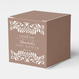 Mocha Brown Talavera Tile Fiesta Baby Shower Presentaskar