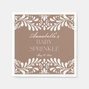 Mocha Brown Talavera Tile Fiesta Baby Sprinkle Pappersservett